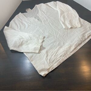 Elegant White Cotton Blouse size XL